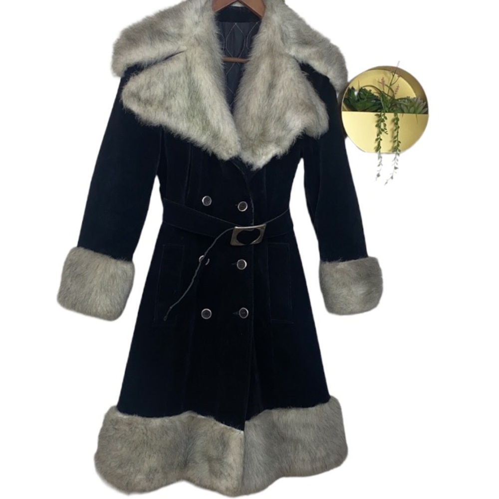 Vintage Black and Cream Pea Coat